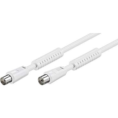 Goobay 50725 anténní kabel 5 m / koaxiální konektor na koaxiální zdířku / SAT kabel 80 dB koaxiální kabel satelitní kabel / 2násobně stíněný / TV kabel s feritem / bílý / televizní kabel 5 m Goobay 50725 anténní kabel 5 m / koaxiální konektor na koaxiální zdířku / SAT kabel 80 dB koaxiální kabel satelitní kabel / 2násobně stíněný / TV kabel s feritem / bílý / televizní kabel 5 m