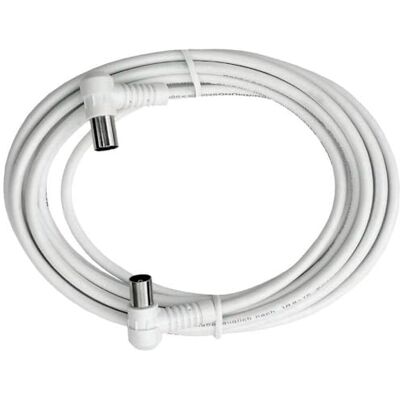 Axing BAK 503-00 Anschlusskabel IEC, Koax-Winkelstecker mit Koax-Kupplung, hochgeschirmt (5 m) weiß Axing BAK 503-00 Anschlusskabel IEC, Koax-Winkelstecker mit Koax-Kupplung, hochgeschirmt (5 m) weiß