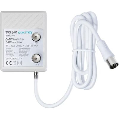 Axing TVS 8-01 širokopásmový zesilovač se 2 výstupy (2 x 12 dB) pro DTT a FM nebo TV kabel Axing TVS 8-01 širokopásmový zesilovač se 2 výstupy (2 x 12 dB) pro DTT a FM nebo TV kabel