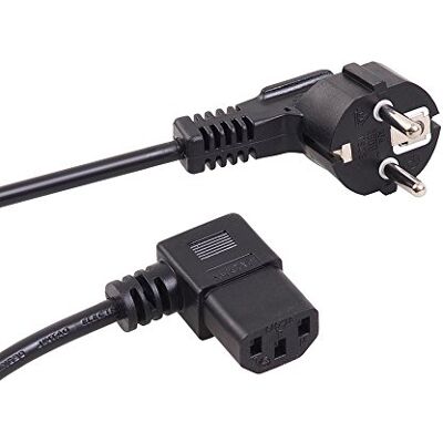 Maclean MCTV-803 ochranný kontakt zahnutý na konektor pro studená zařízení vlevo zahnutý síťový kabel, černý (3m) Maclean MCTV-803 ochranný kontakt zahnutý na konektor pro studená zařízení vlevo zahnutý síťový kabel, černý (3m)