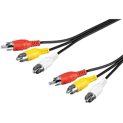 Goobay 50383 Composite Cinch kabel 5 m / 3x RCA konektor na 3x RCA kabel stíněný / Subwoofer kabel Blu Ray zesilovač HiFi / Cinch kabel 5 m / černý Goobay 50383 Composite Cinch kabel 5 m / 3x RCA konektor na 3x RCA kabel stíněný / Subwoofer kabel Blu Ray zesilovač HiFi / Cinch kabel 5 m / černý