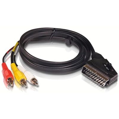 Philips SWV 2255 W/10 Scart audio/video kabel (3x cinch) 1,5 m černý Philips SWV 2255 W/10 Scart audio/video kabel (3x cinch) 1,5 m černý