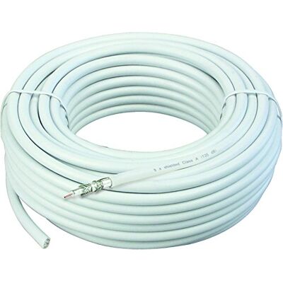 SCHWAIGER Premium SAT koaxiální kabel 135 dB, 50 m, bílý, bez komplikací, 5násobné stínění, 75 Ohm, digitální, HDTV, DVB-S/S2, DVB-C, DVB-T2, Ø 8,2 mm SCHWAIGER Premium SAT koaxiální kabel 135 dB, 50 m, bílý, bez komplikací, 5násobné stínění, 75 Ohm, digitální, HDTV, DVB-S/S2, DVB-C, DVB-T2, Ø 8,2 mm