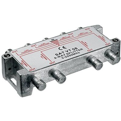Goobay 67005 SAT rozdělovač 8násobný SAT Splitter / 8x F výstup / pro satelitní zařízení TV anténu televize / SAT anténní kabel / 8násobný anténní rozdělovač Goobay 67005 SAT rozdělovač 8násobný SAT Splitter / 8x F výstup / pro satelitní zařízení TV anténu televize / SAT anténní kabel / 8násobný anténní rozdělovač
