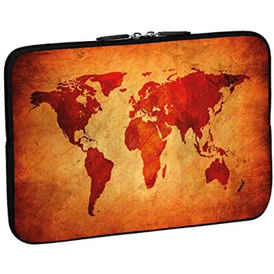 Pedea Designové ochranné pouzdro Notebook taška do 17,3 palců (43,9 cm), hnědá globální mapa Pedea Designové ochranné pouzdro Notebook taška do 17,3 palců (43,9 cm), hnědá globální mapa