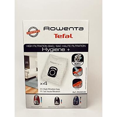 Rowenta Hygiene+ sáček do vysavače, 99,99% filtrování mikročástic, automatické zavírání sáčku bez kontaktu s prachem, blokování zápachu, plast, ZR200540 Rowenta Hygiene+ sáček do vysavače, 99,99% filtrování mikročástic, automatické zavírání sáčku bez kontaktu s prachem, blokování zápachu, plast, ZR200540