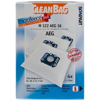 Scanpart CleanBag M 122 AEG 16 Staubbeutel, Weiss/Opulenter Garten, Weiß Scanpart CleanBag M 122 AEG 16 Staubbeutel, Weiss/Opulenter Garten, Weiß