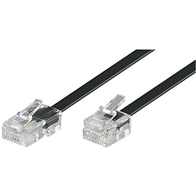 Goobay 68578 telefonní kabel RJ11 konektor na RJ45 konektor plochý kabel RJ11 Kabel pro fax DSL Modem VDSL Router kabel ISDN DSL kabel černý 10m Goobay 68578 telefonní kabel RJ11 konektor na RJ45 konektor plochý kabel RJ11 Kabel pro fax DSL Modem VDSL Router kabel ISDN DSL kabel černý 10m