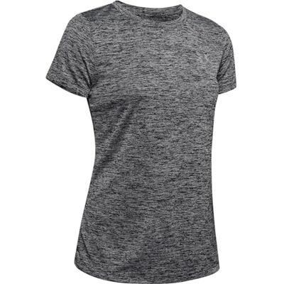 Under Armour Dámské Tech Sleeve Twist prodyšné a dámské sportovní tričko s krátkým rukávem komfortní funkční tričko s volným střihem, černá, l Under Armour Dámské Tech Sleeve Twist prodyšné a dámské sportovní tričko s krátkým rukávem komfortní funkční tričko s volným střihem, černá, l