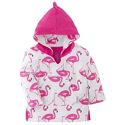 ZOOCCHINI Unisex Baby Accappatoio Cover Up UPF 50+, Frenny Il Fenicottero Rashguard, Pink (Flamingo Flamingo), One Size (Herstellergröße: S/M 0-12M) ZOOCCHINI Unisex Baby Accappatoio Cover Up UPF 50+, Frenny Il Fenicottero Rashguard, Pink (Flamingo Flamingo), One Size (Herstellergröße: S/M 0-12M)