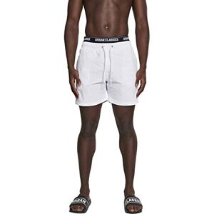 Urban Classics Pánské plavky Two in One Swim Shorts, pánské koupací šortky k dostání ve 3 barvách, velikosti S XXL, bílá (Wht/Blk/Wht 00863) Urban Classics Pánské plavky Two in One Swim Shorts, pánské koupací šortky k dostání ve 3 barvách, velikosti S XXL, bílá (Wht/Blk/Wht 00863)