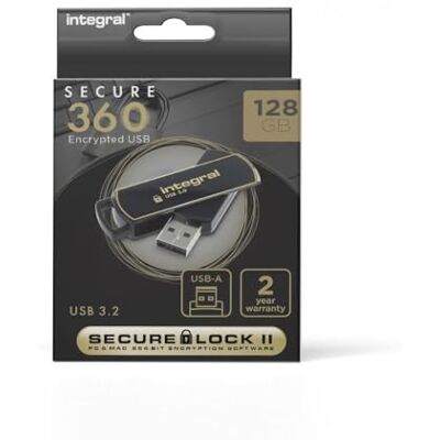 Integral 128GB Secure360 256-Bit Software Encrypted 3.0 USB Stick – funkční a šifrovaný dvojitý oddíl, inteligentní ochrana před útoky heslem a kryt otočný o 360 stupňů Integral 128GB Secure360 256-Bit Software Encrypted 3.0 USB Stick – funkční a šifrovaný dvojitý oddíl, inteligentní ochrana před útoky heslem a kryt otočný o 360 stupňů