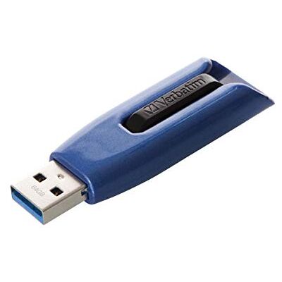Verbatim Store 'n' Go V3 MAX USB flash disk I USB-3.2 Gen 1 I 64 GB I flash disk s posuvným mechanismem I rozhraní SuperSpeed I externí paměť pro laptop notebook & Co I modrý/černý Verbatim Store 'n' Go V3 MAX USB flash disk I USB-3.2 Gen 1 I 64 GB I flash disk s posuvným mechanismem I rozhraní SuperSpeed I externí paměť pro laptop notebook & Co I modrý/černý