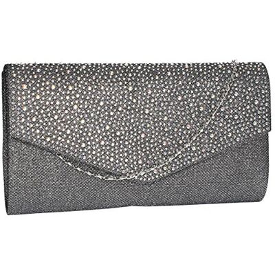 SwankySwans Dámská Montary diamantová spojka, Sling Bag, jednotná velikost, Šedá SwankySwans Dámská Montary diamantová spojka, Sling Bag, jednotná velikost, Šedá