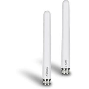 TRENDnet , TEW-AO57, 3/6/7 dBi Outdoor Tri-Band sada Omni antén, kompatibilní s 802. 11be/ax/ac/n/g/b/a přístupové body, připojení typu N, bílá TRENDnet , TEW-AO57, 3/6/7 dBi Outdoor Tri-Band sada Omni antén, kompatibilní s 802. 11be/ax/ac/n/g/b/a přístupové body, připojení typu N, bílá