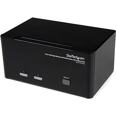 StarTech . com 2 Port trojitý monitor DVI USB KVM Switch s audio a USB 2. 0 Hub Tripel Monitor KVM přepínač StarTech . com 2 Port trojitý monitor DVI USB KVM Switch s audio a USB 2. 0 Hub Tripel Monitor KVM přepínač