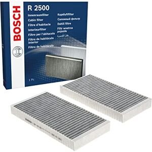 Bosch Vnitřní filtr R2500 s aktivním uhlím filtruje pachy, pyl a prach náhradní filtr pro lepší kvalitu vzduchu v interiéru vozidla sada se 2 filtry Bosch Vnitřní filtr R2500 s aktivním uhlím filtruje pachy, pyl a prach náhradní filtr pro lepší kvalitu vzduchu v interiéru vozidla sada se 2 filtry