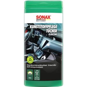 SONAX Ubrousky pro péči o plasty lesklý box (25 kusů) vlhké ubrousky čisté, ošetřují a dodávají lesk v jednom pracovním kroku č. výr. 04121000 SONAX Ubrousky pro péči o plasty lesklý box (25 kusů) vlhké ubrousky čisté, ošetřují a dodávají lesk v jednom pracovním kroku č. výr. 04121000