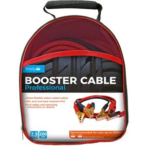 Simply SP200 Professionelles Starthilfekabel — empfohlen für Fahrzeuge bis 2000 cm³ — 200 Ampere — 2,5 Meter (Verpackung kann variieren) Simply SP200 Professionelles Starthilfekabel — empfohlen für Fahrzeuge bis 2000 cm³ — 200 Ampere — 2,5 Meter (Verpackung kann variieren)