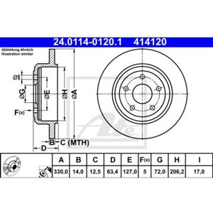 ATE 24.0114-0120.1 Bremsscheiben, Set of 2 ATE 24.0114-0120.1 Bremsscheiben, Set of 2
