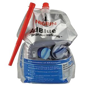 Nigrin Vysoce čistý roztok močoviny AdBlue, připraveno k použití s plnicím nálevkou, pro dieselová vozidla, s technologií SCR, 5 l, bílá Nigrin Vysoce čistý roztok močoviny AdBlue, připraveno k použití s plnicím nálevkou, pro dieselová vozidla, s technologií SCR, 5 l, bílá