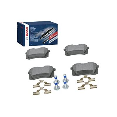 Bosch BP617 zadní brzdové destičky do auta kvalita pro tiché brzdy s minimálním množstvím prachu certifikace ECE-R90 bez mědi 1 sada se 4 brzdovými destičkami s příslušenstvím Bosch BP617 zadní brzdové destičky do auta kvalita pro tiché brzdy s minimálním množstvím prachu certifikace ECE-R90 bez mědi 1 sada se 4 brzdovými destičkami s příslušenstvím
