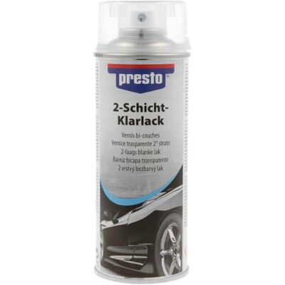 Presto 2vrstvý bezbarvý lak 400 ml, transparentní, s vysokým leskem, kvalitní akrylátová kvalita, rychleschnoucí, odolný vůči UV záření, odolný proti povětrnostním vlivům, lak povrch Presto 2vrstvý bezbarvý lak 400 ml, transparentní, s vysokým leskem, kvalitní akrylátová kvalita, rychleschnoucí, odolný vůči UV záření, odolný proti povětrnostním vlivům, lak povrch