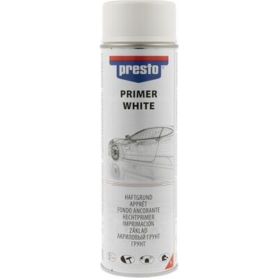 Presto Univerzální adhezní podklad bílý 500 ml – PRIMER – základní sprej na kov, hliník, karoserie a plast, rychleschnoucí, omyvatelný, antikorozní Presto Univerzální adhezní podklad bílý 500 ml – PRIMER – základní sprej na kov, hliník, karoserie a plast, rychleschnoucí, omyvatelný, antikorozní