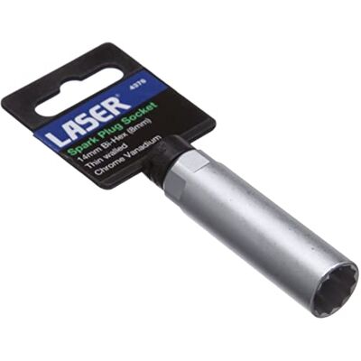 Laser 4376 4376 klíč zapalovací svíčky 8 mm x 65 mm 12 bodů 3/8" D Laser 4376 4376 klíč zapalovací svíčky 8 mm x 65 mm 12 bodů 3/8" D