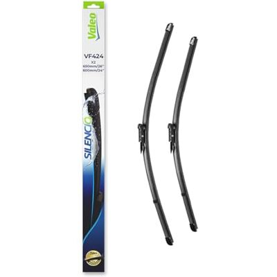 Valeo Silencio Wischer VF424 Leistungsstarke, hervorragende Sicht auf der Straße, einfache Montage originale Flachblätter 650mm/600mm Vorne Set mit 2 Wischerblättern 574362 Valeo Silencio Wischer VF424 Leistungsstarke, hervorragende Sicht auf der Straße, einfache Montage originale Flachblätter 650mm/600mm Vorne Set mit 2 Wischerblättern 574362