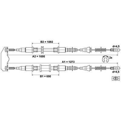ATE 24.3727-0735.2 Seilzug, Feststellbremse ATE 24.3727-0735.2 Seilzug, Feststellbremse