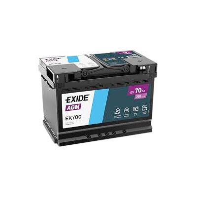 Exide 096 AGM autobaterie, 70 Ah, AGM700 EK700 Exide 096 AGM autobaterie, 70 Ah, AGM700 EK700