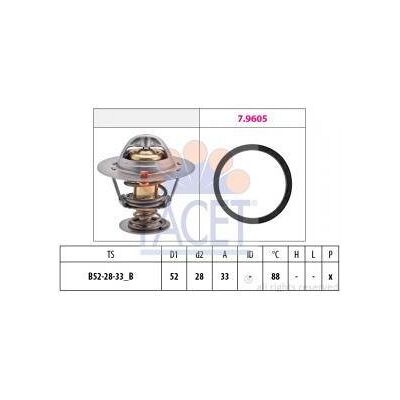 Facet 7.8412 Thermostat Kühlmittel Kühlwasserthermostat 88°C Kompatibel mit FIAT Ducato Kastenwagen 250, 290 1096283 6001070277 1338F5 Facet 7.8412 Thermostat Kühlmittel Kühlwasserthermostat 88°C Kompatibel mit FIAT Ducato Kastenwagen 250, 290 1096283 6001070277 1338F5