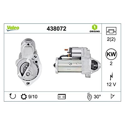 Valeo 438072 Startér Jmenovitý výkon: 2 kW Stop & start: NO počet zubů: 10 zubů napětí: 12 V Směr otáčení: CLOCKWISE Valeo 438072 Startér Jmenovitý výkon: 2 kW Stop & start: NO počet zubů: 10 zubů napětí: 12 V Směr otáčení: CLOCKWISE
