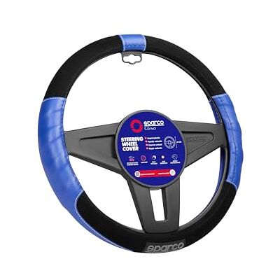 Sparco SPC1108AZ Universal Steering Wheel Cover L-Sport Color Blue for car, Set of 4 Sparco SPC1108AZ Universal Steering Wheel Cover L-Sport Color Blue for car, Set of 4