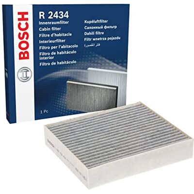 Bosch R2434 aktivní uhlí vnitřní filtr filtruje pachy, pyl a prach náhradní filtr pro lepší kvalitu vzduchu v interiéru vozidla Bosch R2434 aktivní uhlí vnitřní filtr filtruje pachy, pyl a prach náhradní filtr pro lepší kvalitu vzduchu v interiéru vozidla