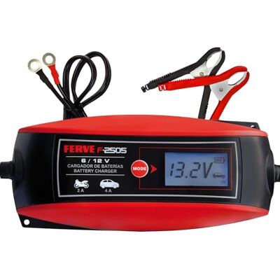 FERVE F-2505 Batterieladegerät schwarz rot FERVE F-2505 Batterieladegerät schwarz rot
