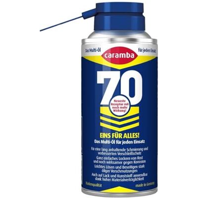 Caramba 70, Multifunktionsspray, Schmiermittel und Rostlöser, Sprühöl mit Verschleiß- und Korrosionsschutz, Tellerübergreifender Sprühkopf, 100 ml Caramba 70, Multifunktionsspray, Schmiermittel und Rostlöser, Sprühöl mit Verschleiß- und Korrosionsschutz, Tellerübergreifender Sprühkopf, 100 ml