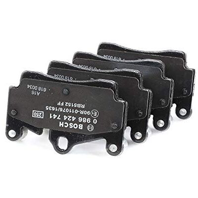 Bosch BP450 zadní brzdové destičky do auta kvalita pro tiché brzdění s minimálním množstvím prachu certifikováno ECE-R90 bez mědi 1 sada se 4 brzdovými destičkami Bosch BP450 zadní brzdové destičky do auta kvalita pro tiché brzdění s minimálním množstvím prachu certifikováno ECE-R90 bez mědi 1 sada se 4 brzdovými destičkami