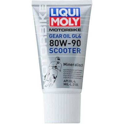 Liqui Moly Motorbike Gear Oil (GL4) 80W-90 Scooter 150 ml Motocykl převodový olej výr. č.: 1680, stříbro Liqui Moly Motorbike Gear Oil (GL4) 80W-90 Scooter 150 ml Motocykl převodový olej výr. č.: 1680, stříbro