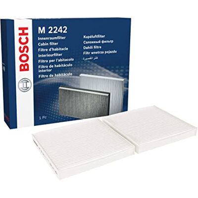 Bosch M2242 standardní interiérový filtr filtruje pyl a prach náhradní filtr pro lepší kvalitu vzduchu v interiéru vozidla sada se 2 filtry Bosch M2242 standardní interiérový filtr filtruje pyl a prach náhradní filtr pro lepší kvalitu vzduchu v interiéru vozidla sada se 2 filtry