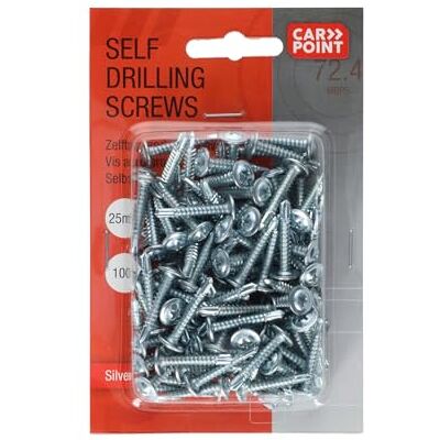 Carpoint 0810009 Samořezné šrouby 100 ks stříbro ø4 mm 25 mm, Set of 100 Carpoint 0810009 Samořezné šrouby 100 ks stříbro ø4 mm 25 mm, Set of 100