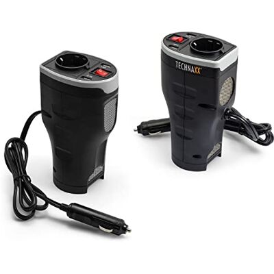 Technaxx Zásuvka pro zapalovač cigaret pro vaše auto se 2 USB porty – transformátor do auta adaptér zásuvka 12 V na 230 V měnič napětí – střídač TE13 Technaxx Zásuvka pro zapalovač cigaret pro vaše auto se 2 USB porty – transformátor do auta adaptér zásuvka 12 V na 230 V měnič napětí – střídač TE13
