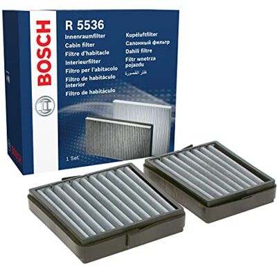 Bosch Vnitřní filtr R5536 s aktivním uhlím filtruje pachy, pyl a prach náhradní filtr pro lepší kvalitu vzduchu v interiéru vozidla sada se 2 filtry Bosch Vnitřní filtr R5536 s aktivním uhlím filtruje pachy, pyl a prach náhradní filtr pro lepší kvalitu vzduchu v interiéru vozidla sada se 2 filtry