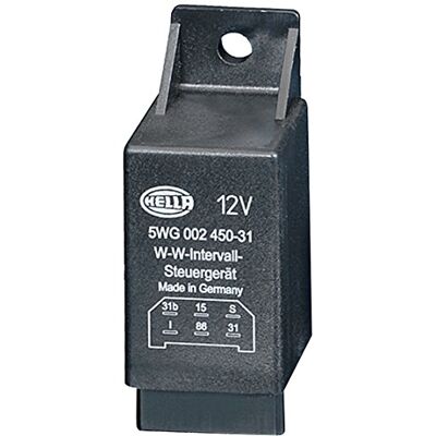 HELLA 5WG 002 450-311 relé, interval stírání a praní 12 V 6pólový s držákem HELLA 5WG 002 450-311 relé, interval stírání a praní 12 V 6pólový s držákem