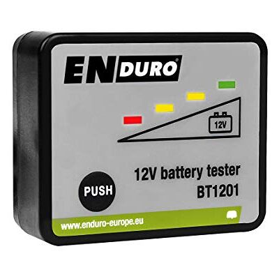 Enduro 16613 tester baterií BT1201, pro obytné vozy, pevná montáž, rozsah napětí 8-16 V, černý, šedý Enduro 16613 tester baterií BT1201, pro obytné vozy, pevná montáž, rozsah napětí 8-16 V, černý, šedý