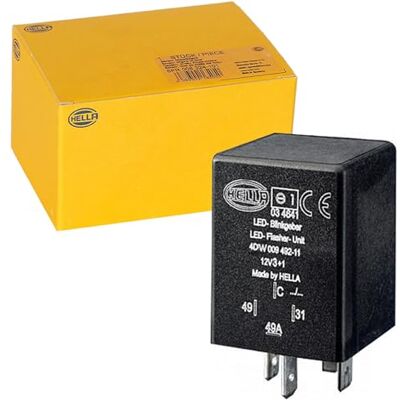 HELLA 4DW 009 492-111 Blikač 12 V 4pólový zasunutý LED s držákem HELLA 4DW 009 492-111 Blikač 12 V 4pólový zasunutý LED s držákem