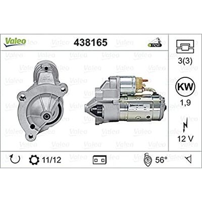 Valeo 438165 startér jmenovitý výkon: 1,9 kW Stop & start: NO počet zubů: 11/12 napětí zubů: 12 V směr otáčení: CLOCKWISE Valeo 438165 startér jmenovitý výkon: 1,9 kW Stop & start: NO počet zubů: 11/12 napětí zubů: 12 V směr otáčení: CLOCKWISE