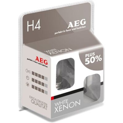 AEG H4 White Xenon Plus 50%,2er,60/55W AEG H4 White Xenon Plus 50%,2er,60/55W