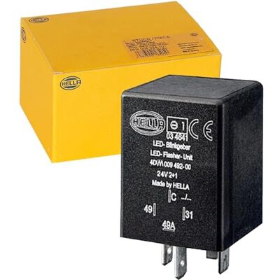 HELLA 4DM 009 492-001 Blikač 24 V 4pólový montáž elektronický s držákem HELLA 4DM 009 492-001 Blikač 24 V 4pólový montáž elektronický s držákem